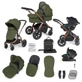 Ickle Bubba Stomp Luxe All-in-One Travel System with Isofix Base in Black/Woodland/Black