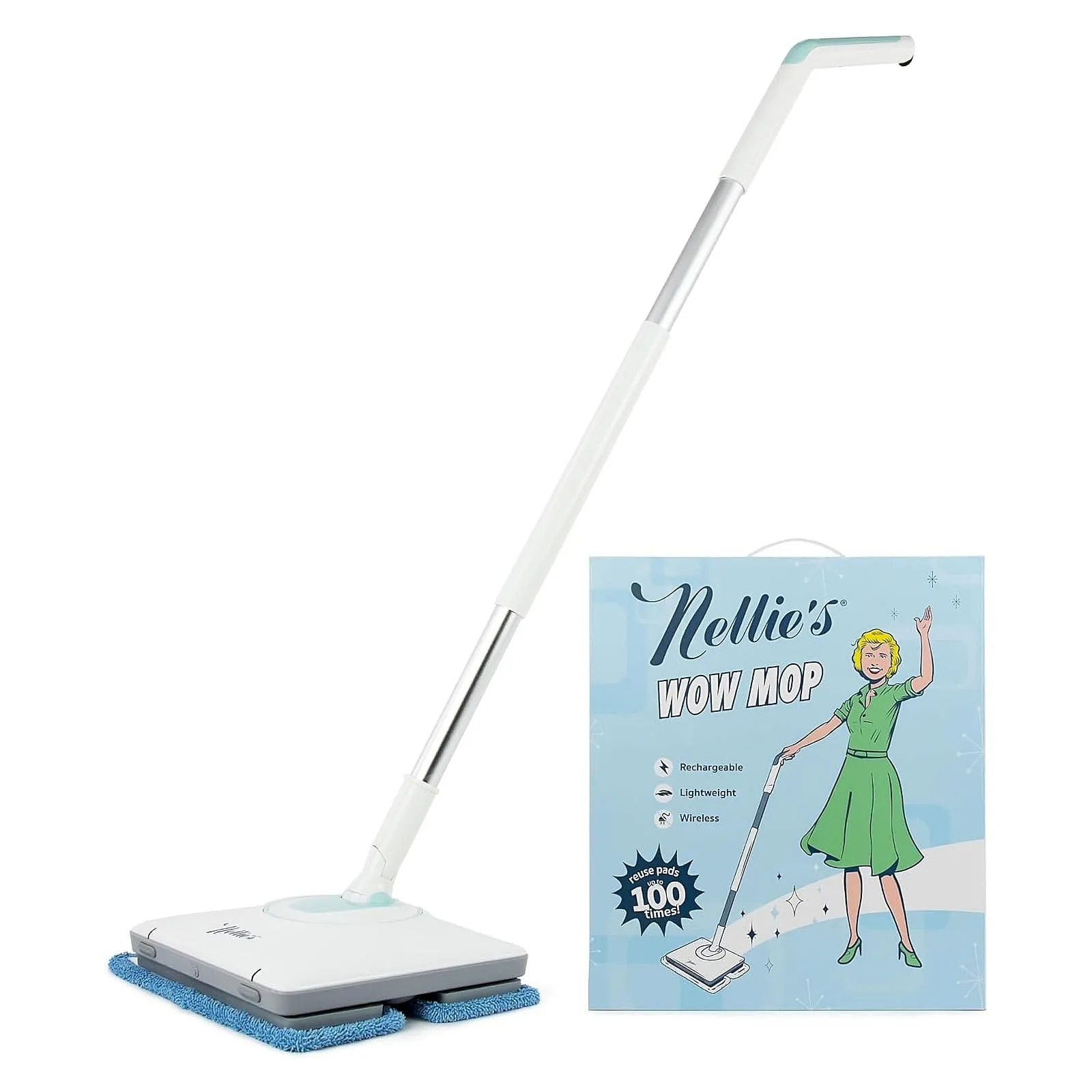 Nellie's WOW Mop Cordless Floor Scrubber