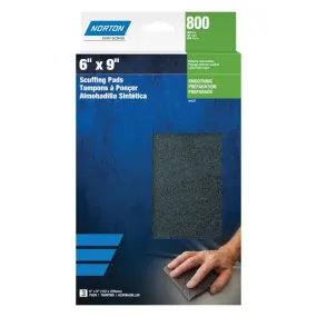 Norton® Bear-Tex® 00257 Non-Woven Scuff Pad, 6 in W x 9 in L