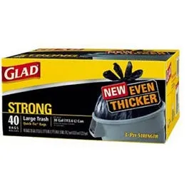 Outdoor Trash Bags, Black, Quick Tie, 30-Gal., 40-Ct.
