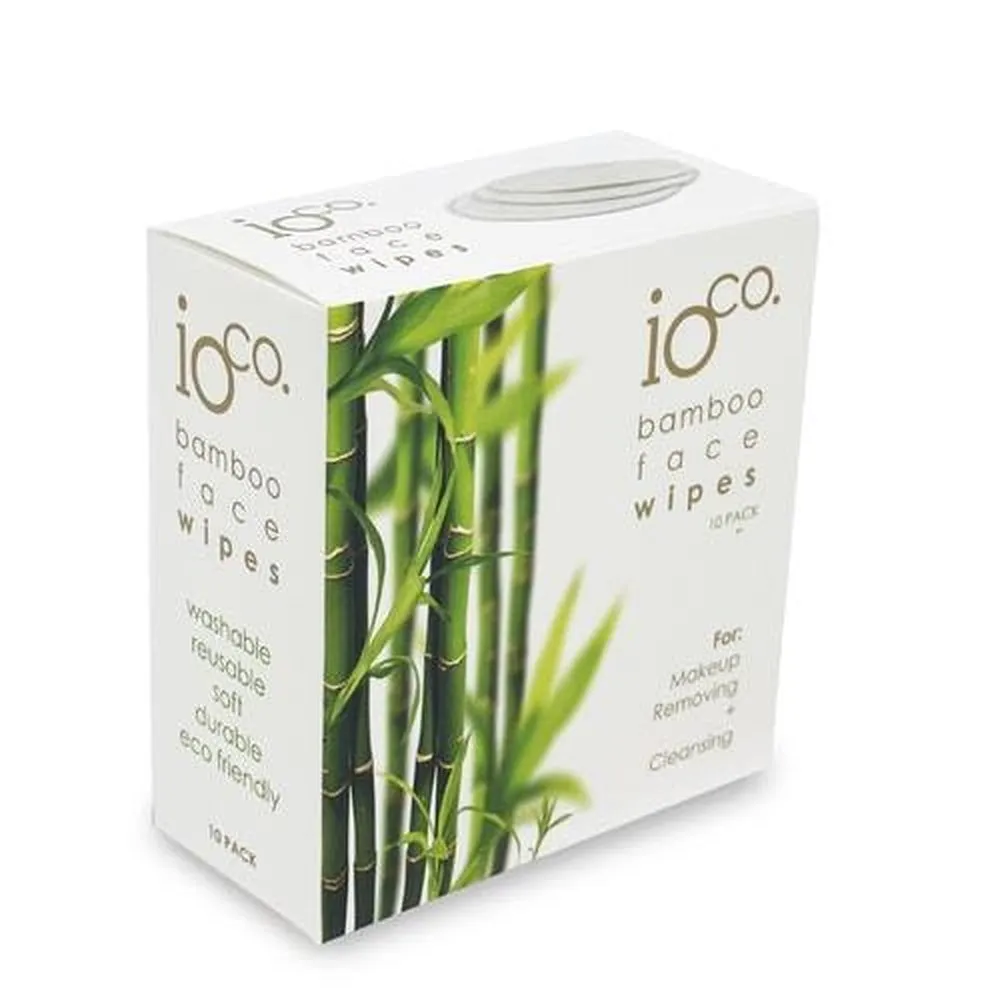 Pack of 10 Reusable Bamboo Face Wipes  -IOco