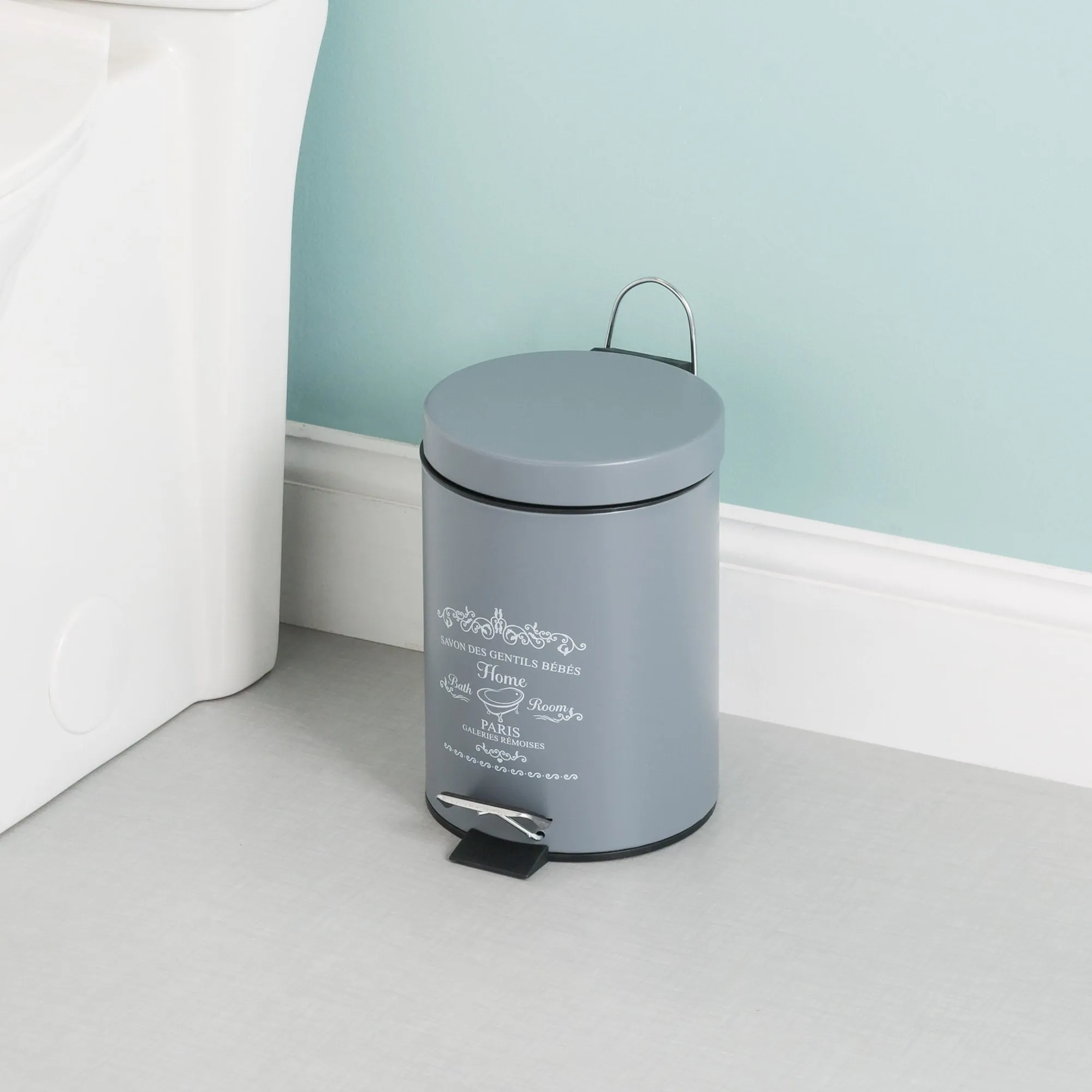 Paris 3 Liter Waste Bin, Grey