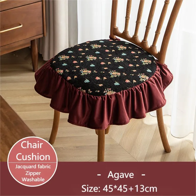 Removable And Washable Ruffled Chair Cushion New American Style Dining Chair Cushion