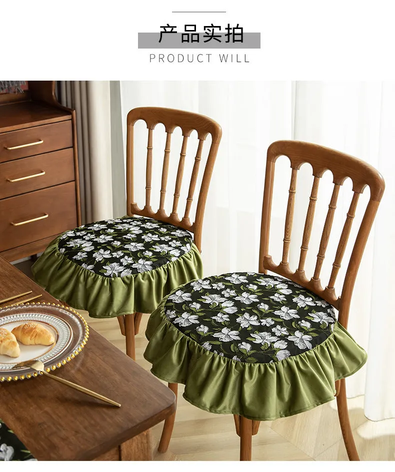 Removable And Washable Ruffled Chair Cushion New American Style Dining Chair Cushion