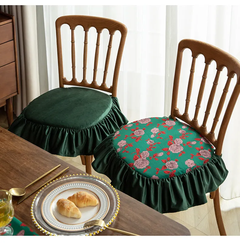 Removable And Washable Ruffled Chair Cushion New American Style Dining Chair Cushion
