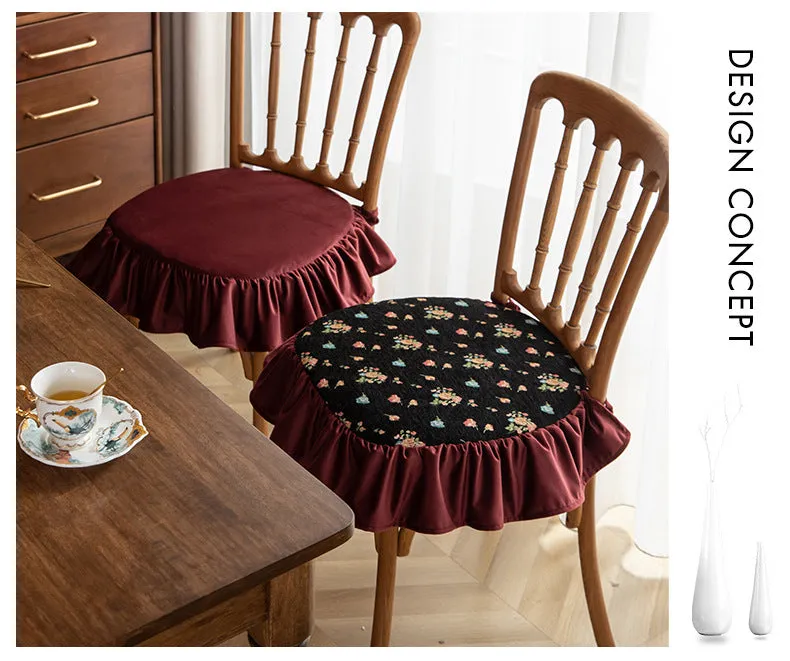 Removable And Washable Ruffled Chair Cushion New American Style Dining Chair Cushion