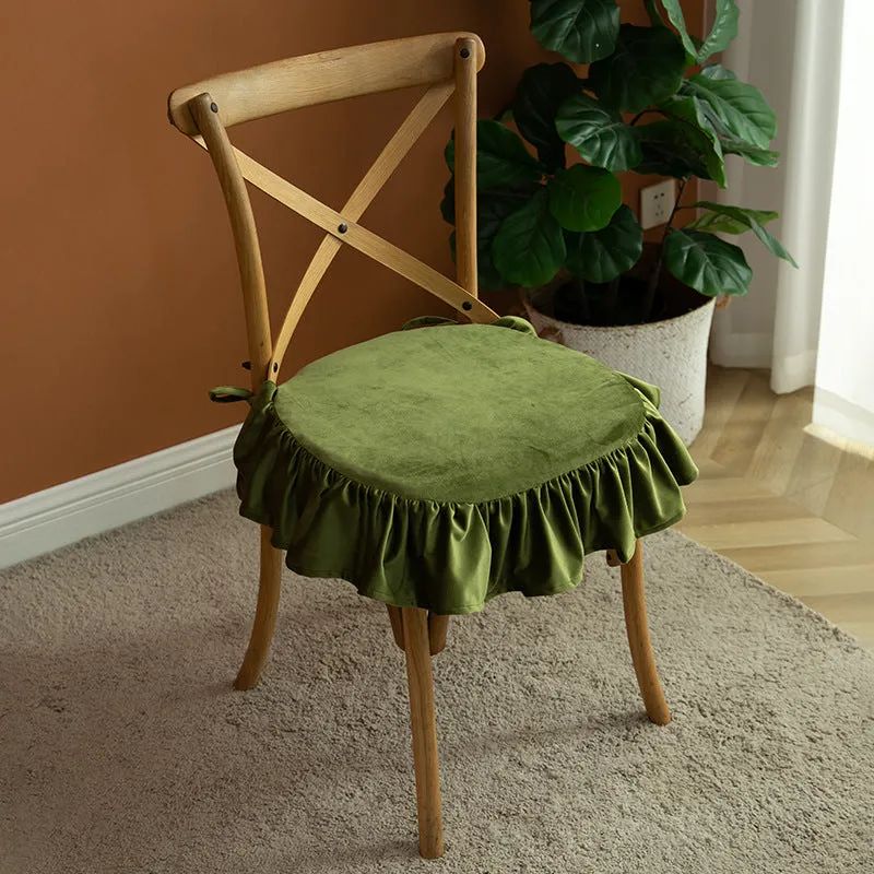 Removable And Washable Ruffled Chair Cushion New American Style Dining Chair Cushion