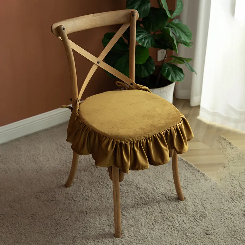 Removable And Washable Ruffled Chair Cushion New American Style Dining Chair Cushion