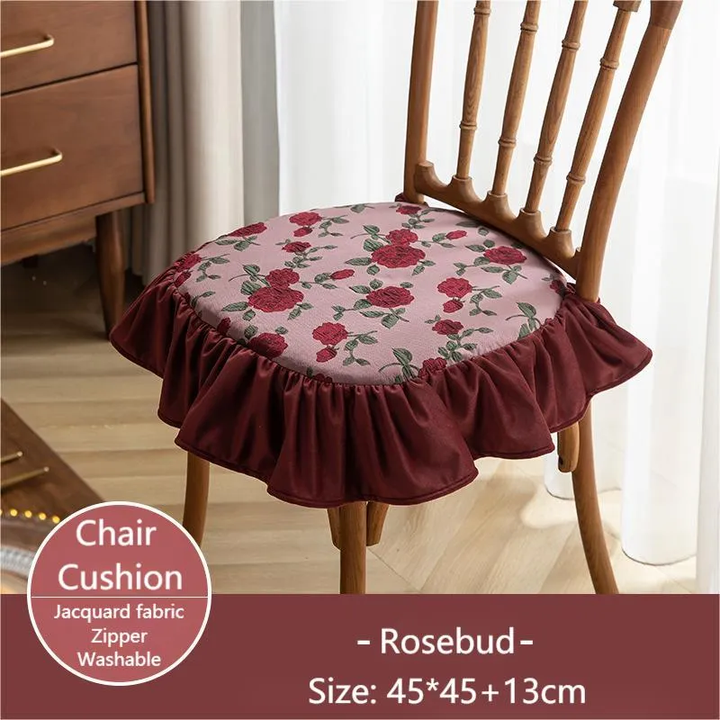 Removable And Washable Ruffled Chair Cushion New American Style Dining Chair Cushion