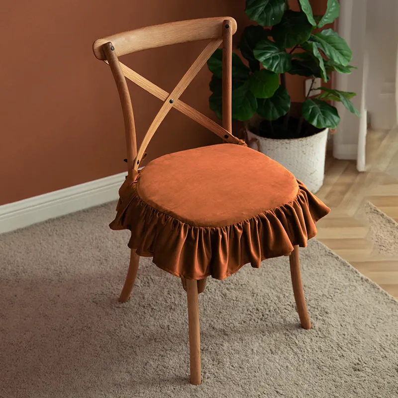 Removable And Washable Ruffled Chair Cushion New American Style Dining Chair Cushion