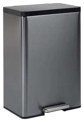 Rubbermaid 2112520 Step-On Trash Can, 12 gal Capacity, Stainless Steel, Charcoal, Flip-Top Closure :EA: QUANTITY: 1
