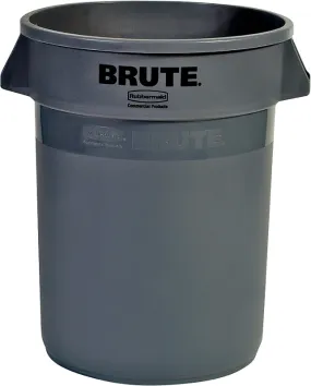 Rubbermaid 263200GRAY Trash Container, 32 gal Capacity, Polyethylene, Gray :EA: QUANTITY: 1