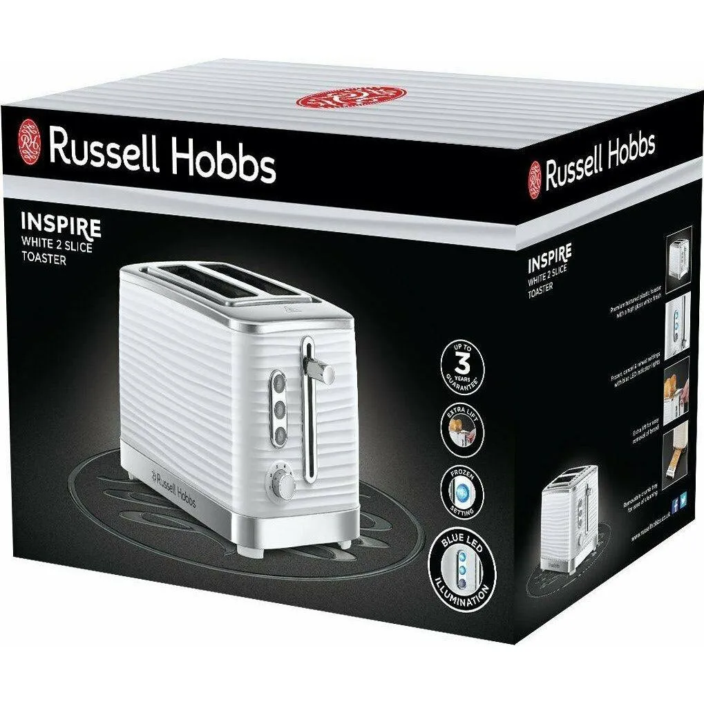 Russell Hobbs Inspire 2 Slice Toaster - White | 24370