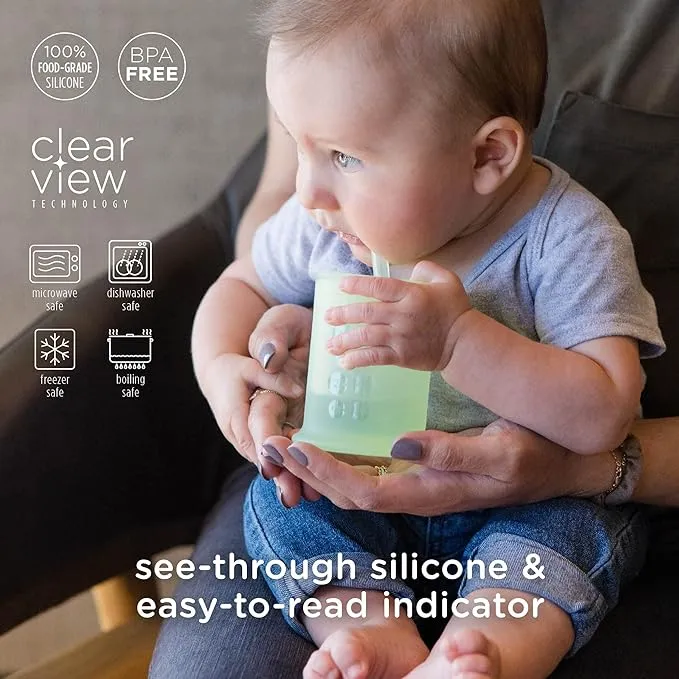 Silicone Baby Cup with Straw Lid | 5 oz | 6  Months (Mint)
