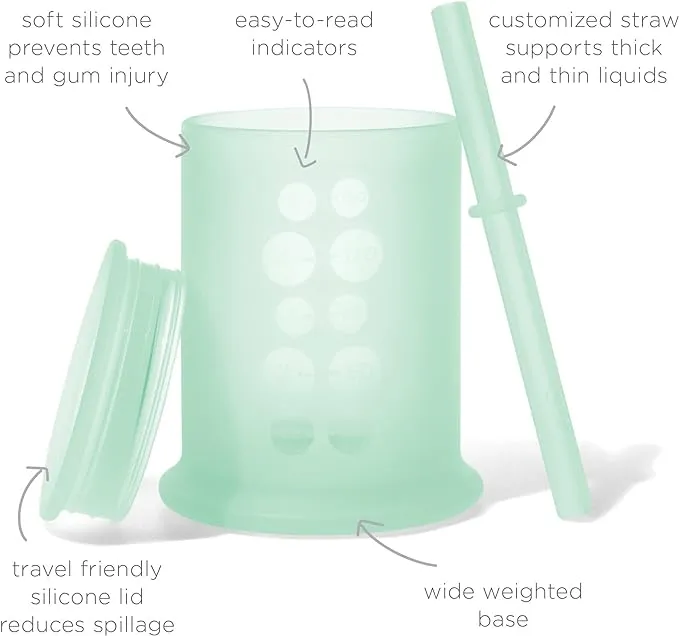 Silicone Baby Cup with Straw Lid | 5 oz | 6  Months (Mint)