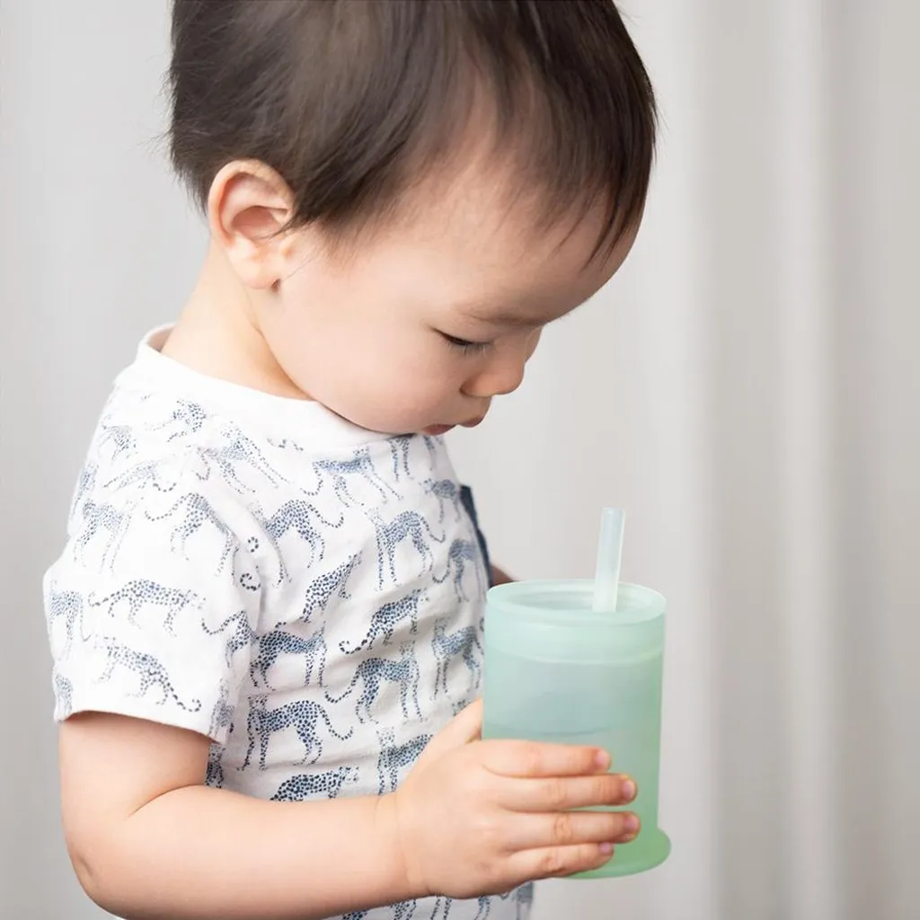 Silicone Training Cup with Lid and Straw