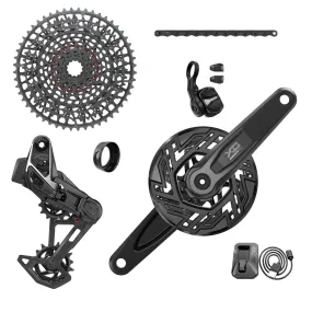 Sram - X0 T-Type Eagle E-Mtb 104Bcd Transmission Axs Groupset (Rd W/Battery/Charger/Cord, Ec Pod Ult, Cr 104Bcd T-Type 34T,Clip-On Guard, Cn 126L, Cs Xs-1295 10-52T)  Cranks Not Included 2023:  36T