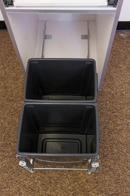 Trash Can Pull Out Base Modern Euro Slab Cabinet 18"