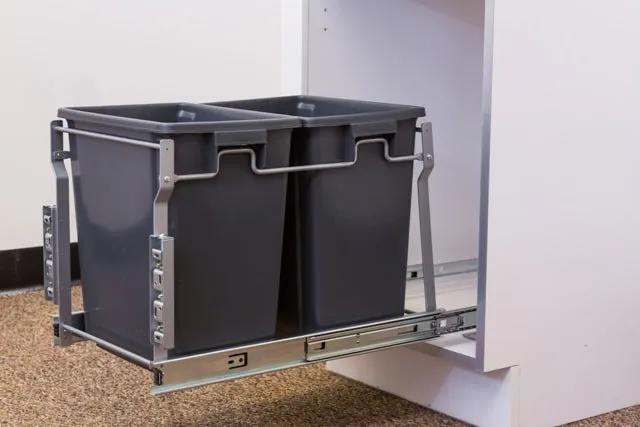 Trash Can Pull Out Base Modern Euro Slab Cabinet 18"
