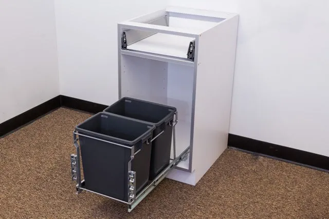 Trash Can Pull Out Base Modern Euro Slab Cabinet 18"