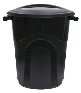 United Solutions TI0040 Trash Can, 20 gal Capacity, Plastic, Black, Snap-On Lid Closure :EA: QUANTITY: 6