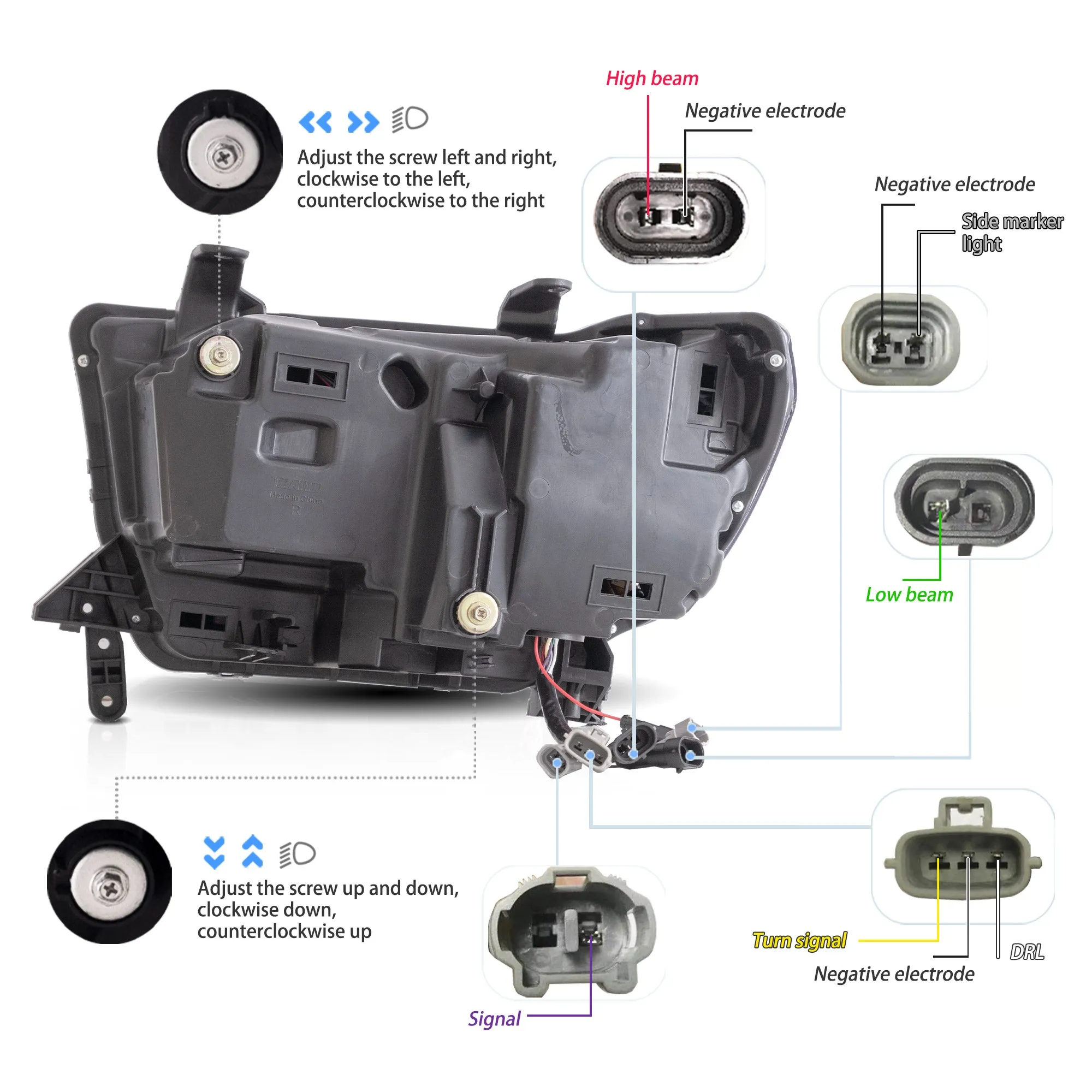 VLAND LED Projector Headlights For Toyota Tundra 2007-2013 & Toyota Sequoia 2008-2020 Front Lights [SAE./DOT.]