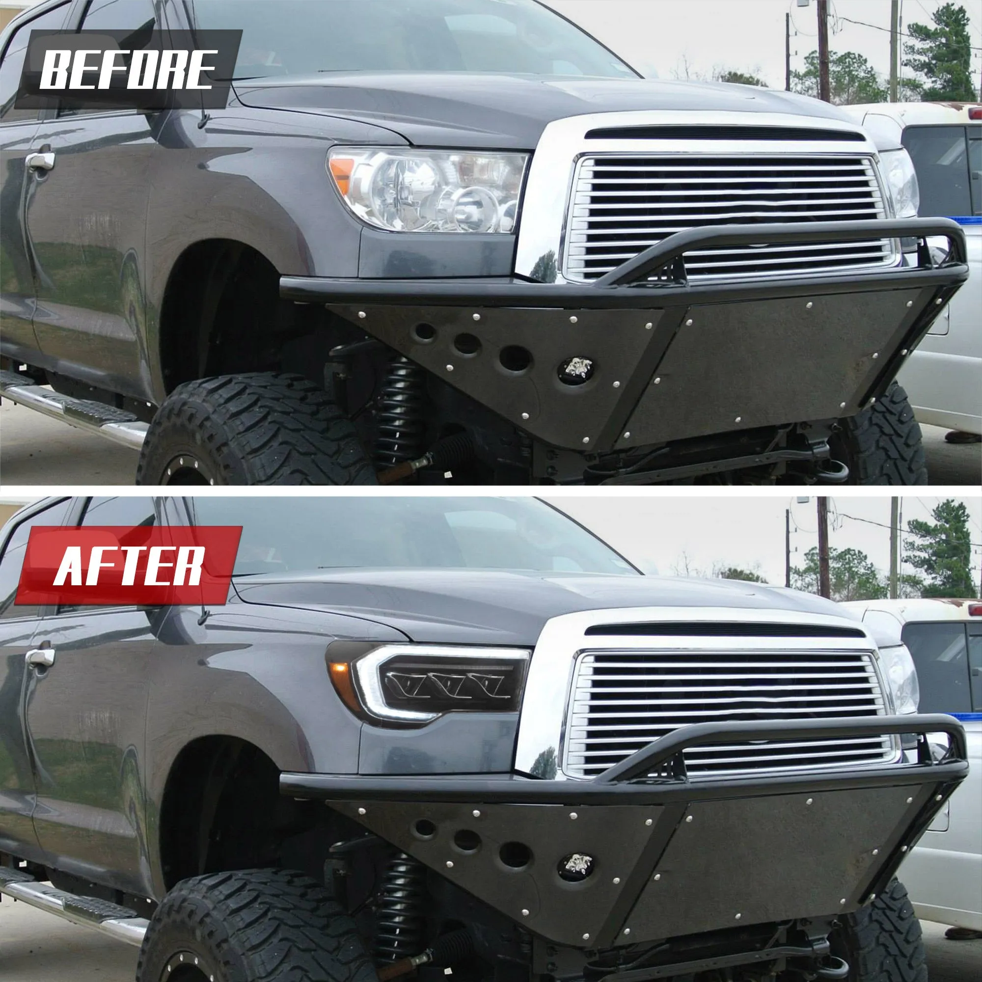 VLAND LED Projector Headlights For Toyota Tundra 2007-2013 & Toyota Sequoia 2008-2020 Front Lights [SAE./DOT.]
