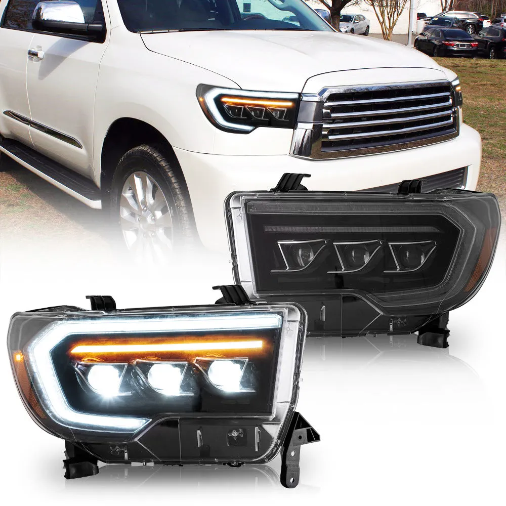 VLAND LED Projector Headlights For Toyota Tundra 2007-2013 & Toyota Sequoia 2008-2020 Front Lights [SAE./DOT.]