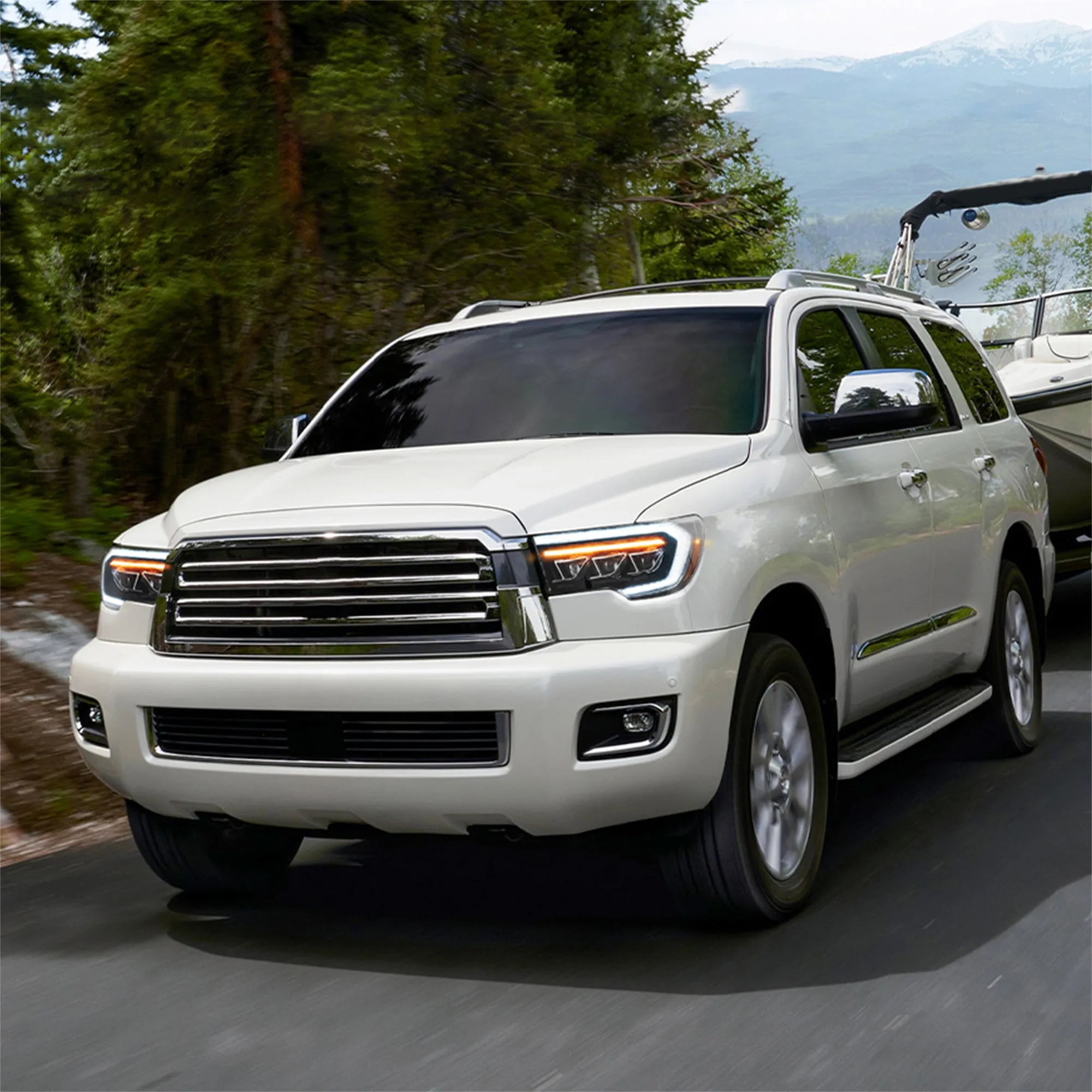 VLAND LED Projector Headlights For Toyota Tundra 2007-2013 & Toyota Sequoia 2008-2020 Front Lights [SAE./DOT.]