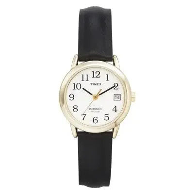 Women's Timex Easy Reader  Watch with Leather Strap- Gold/Black T2H341JT