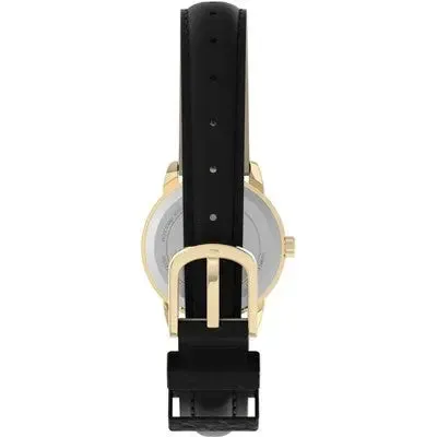 Women's Timex Easy Reader  Watch with Leather Strap- Gold/Black T2H341JT